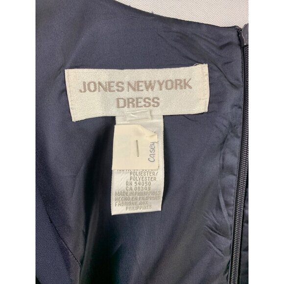 Jones New York Womens Navy Sleeveless Sheath Dress Size 14 - Picture 5 of 6